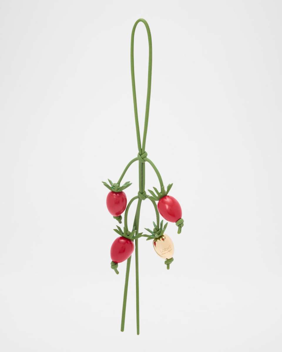 x Paula's Ibiza Tomato Branch Charm in Resin and Leather